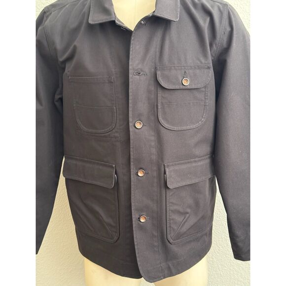 Flint & Tinder Men's Waxed Canvas Jacket XL Black British Millerain – Rare - Picture 1 of 9